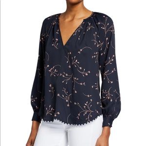 Joie Black + Blush Pink Allea Top Blouse
